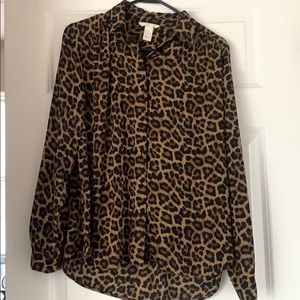 H&M cheetah print blouse